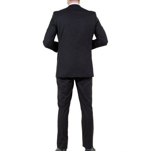 Solid Black 3 Piece Tazzio Men's Suit - Picture 4 of 5
